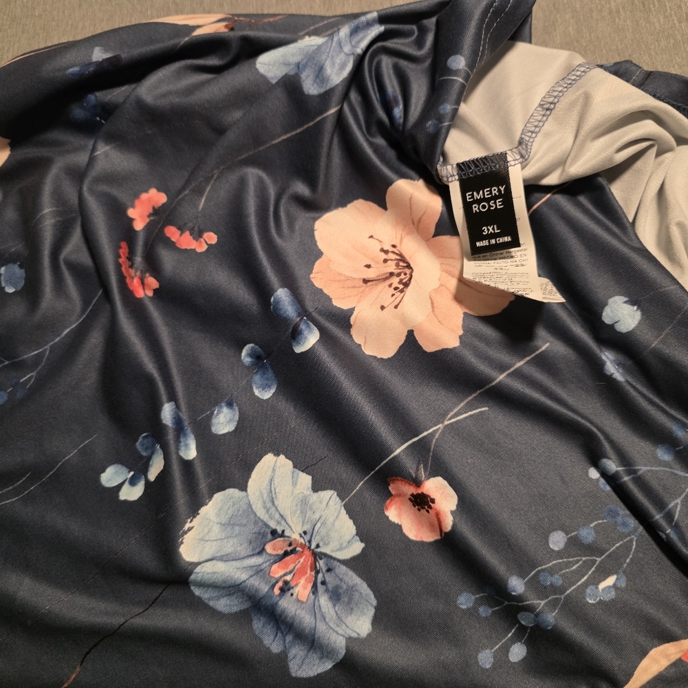 Emery Rose Floral Navy Tank Top